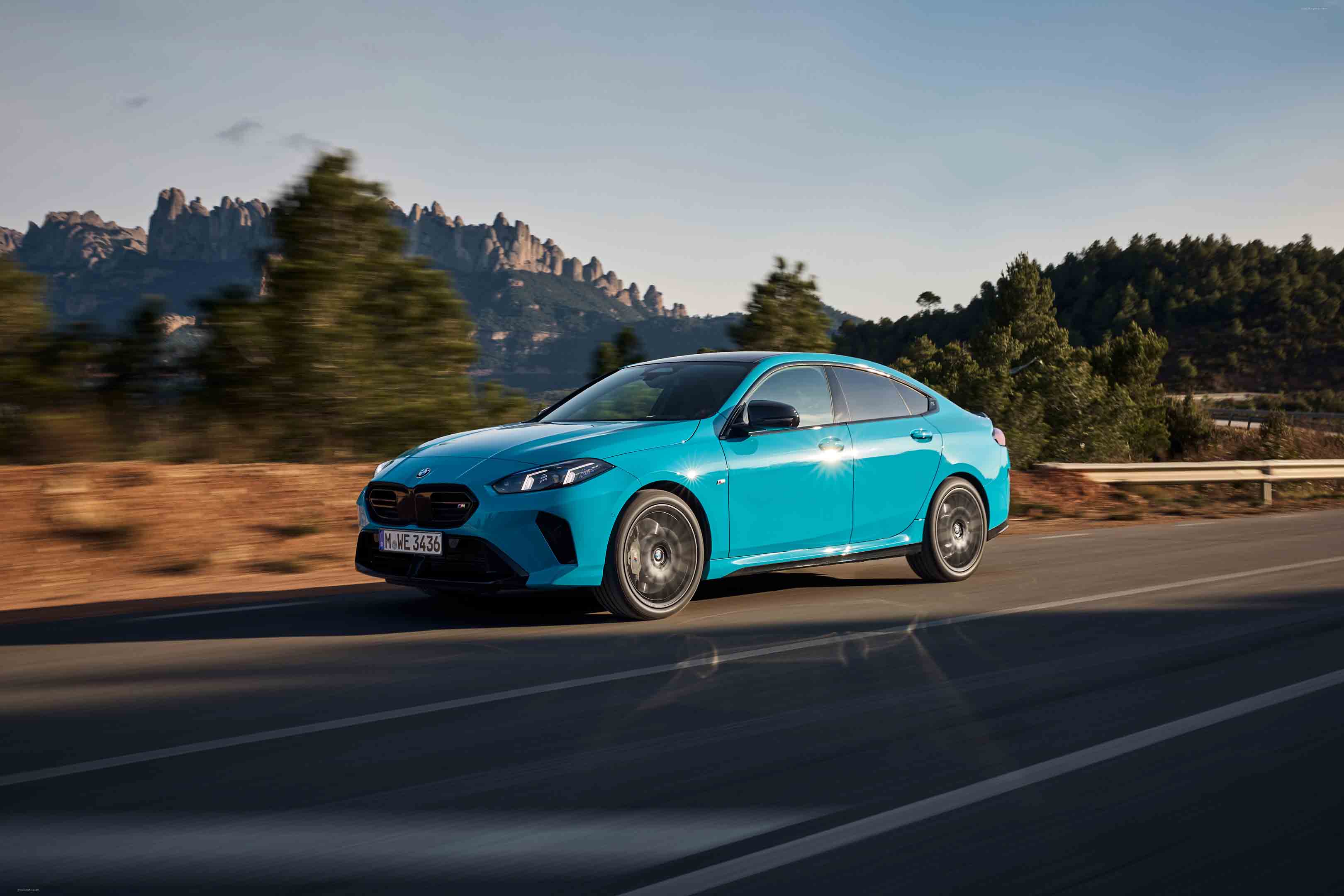 2025 BMW M235 xDrive Gran Coupe Miami Blue F74 Front View