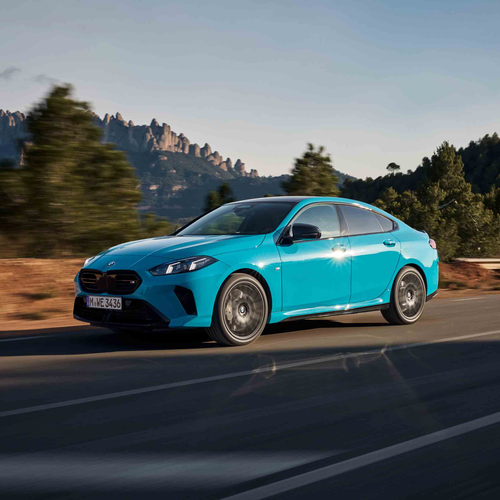 2025 BMW M235 xDrive Gran Coupe Miami Blue F74 Front View