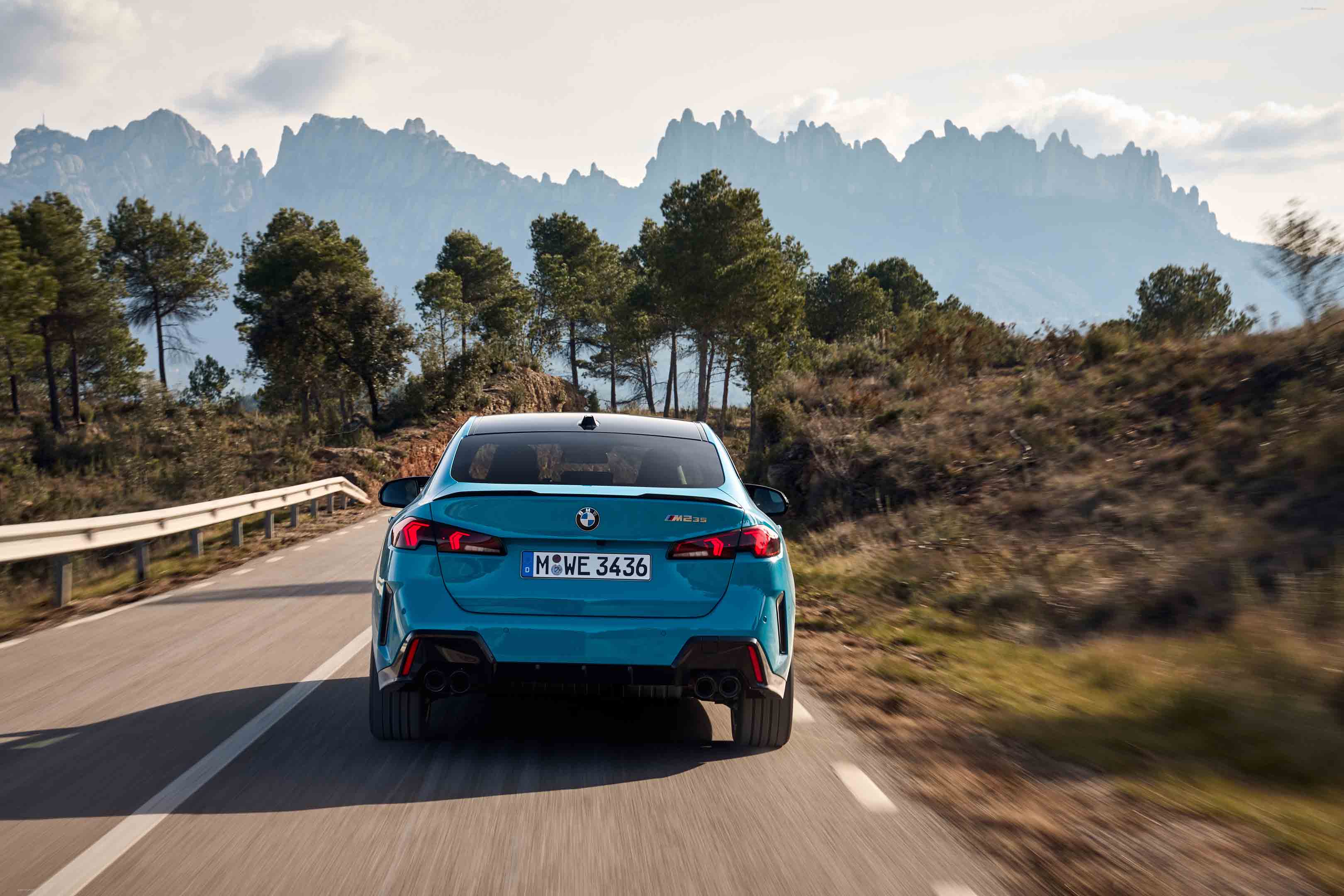 2025 BMW M235 xDrive Gran Coupe Miami Blue F74 Front View