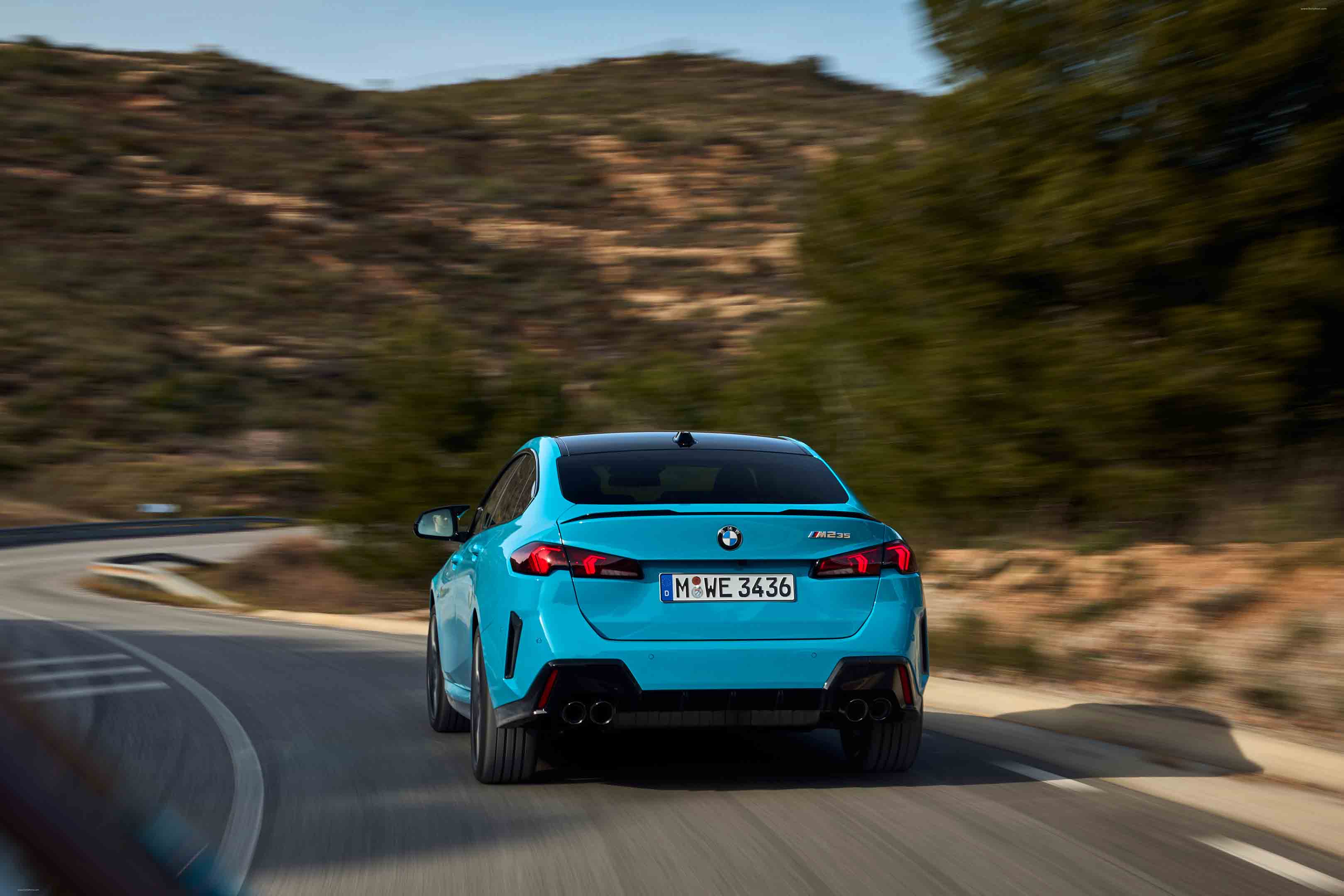 2025 BMW M235 xDrive Gran Coupe Miami Blue F74 Front View