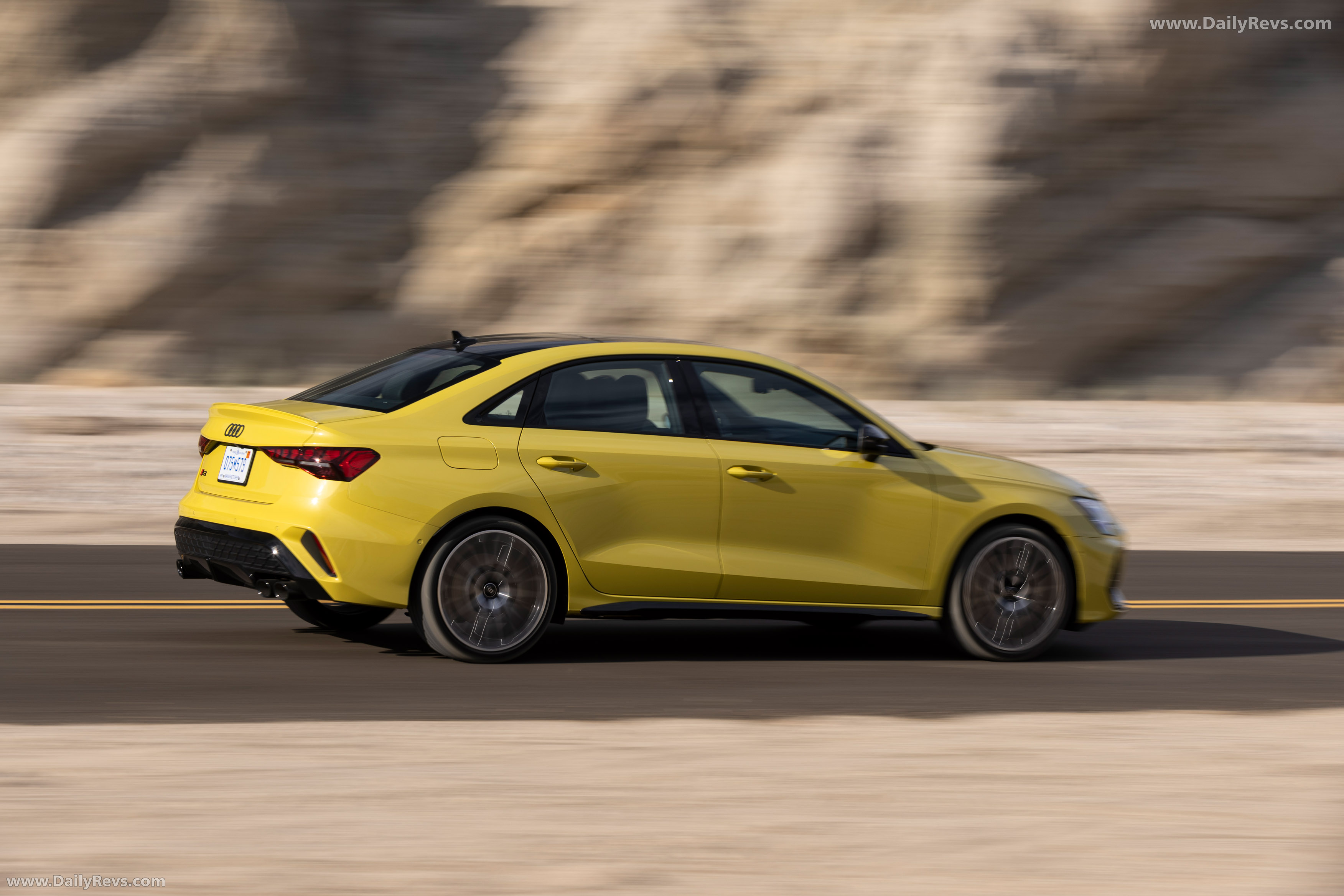 2025 Audi S3 8Y Python Yellow Rear View