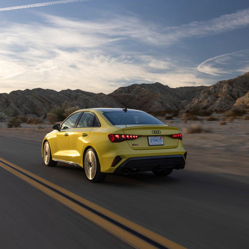 2025 Audi S3 8Y Python Yellow Rear View