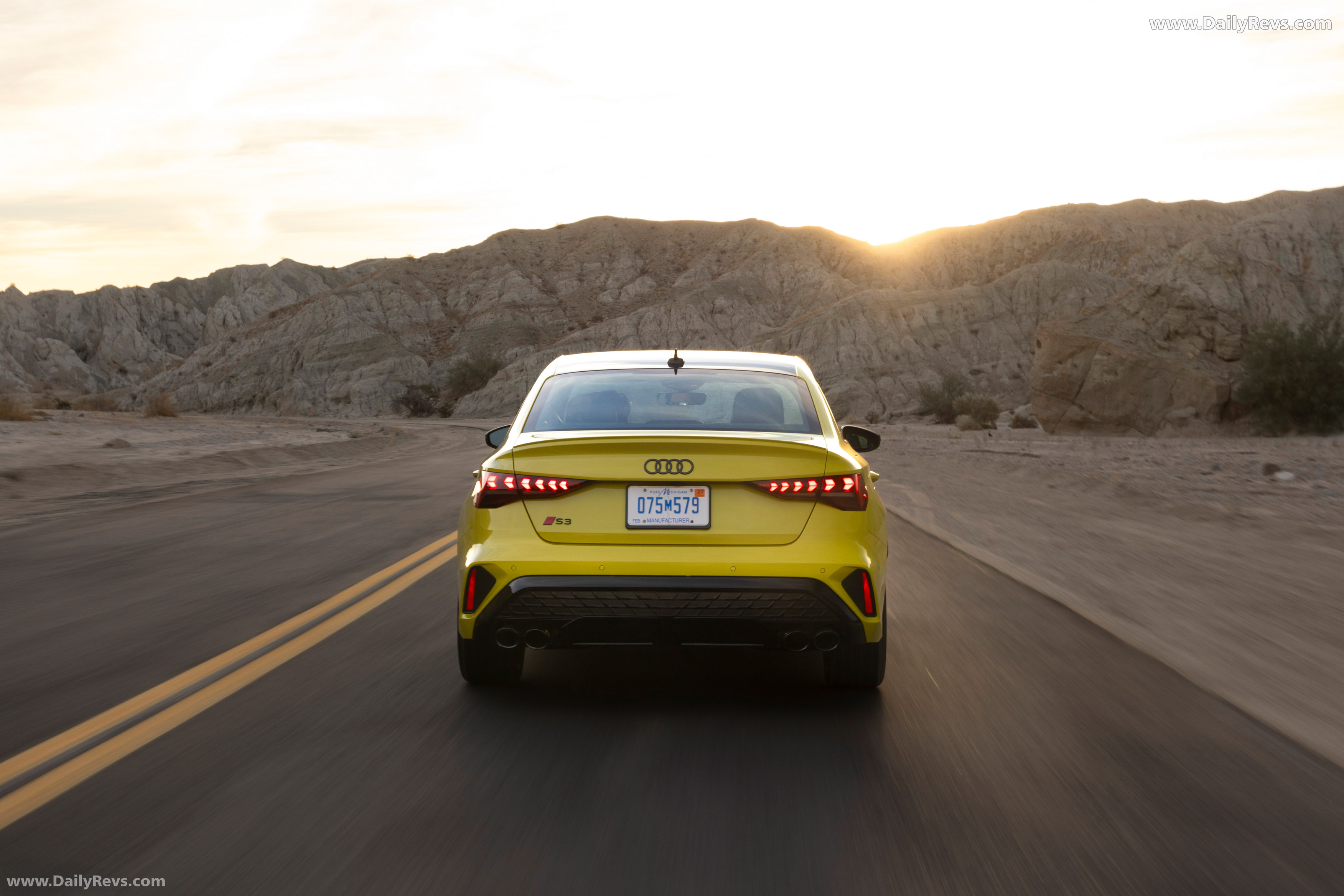 2025 Audi S3 8Y Python Yellow Rear View