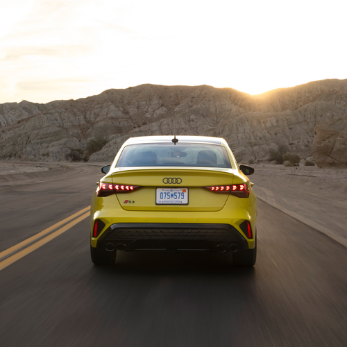 2025 Audi S3 8Y Python Yellow Rear View