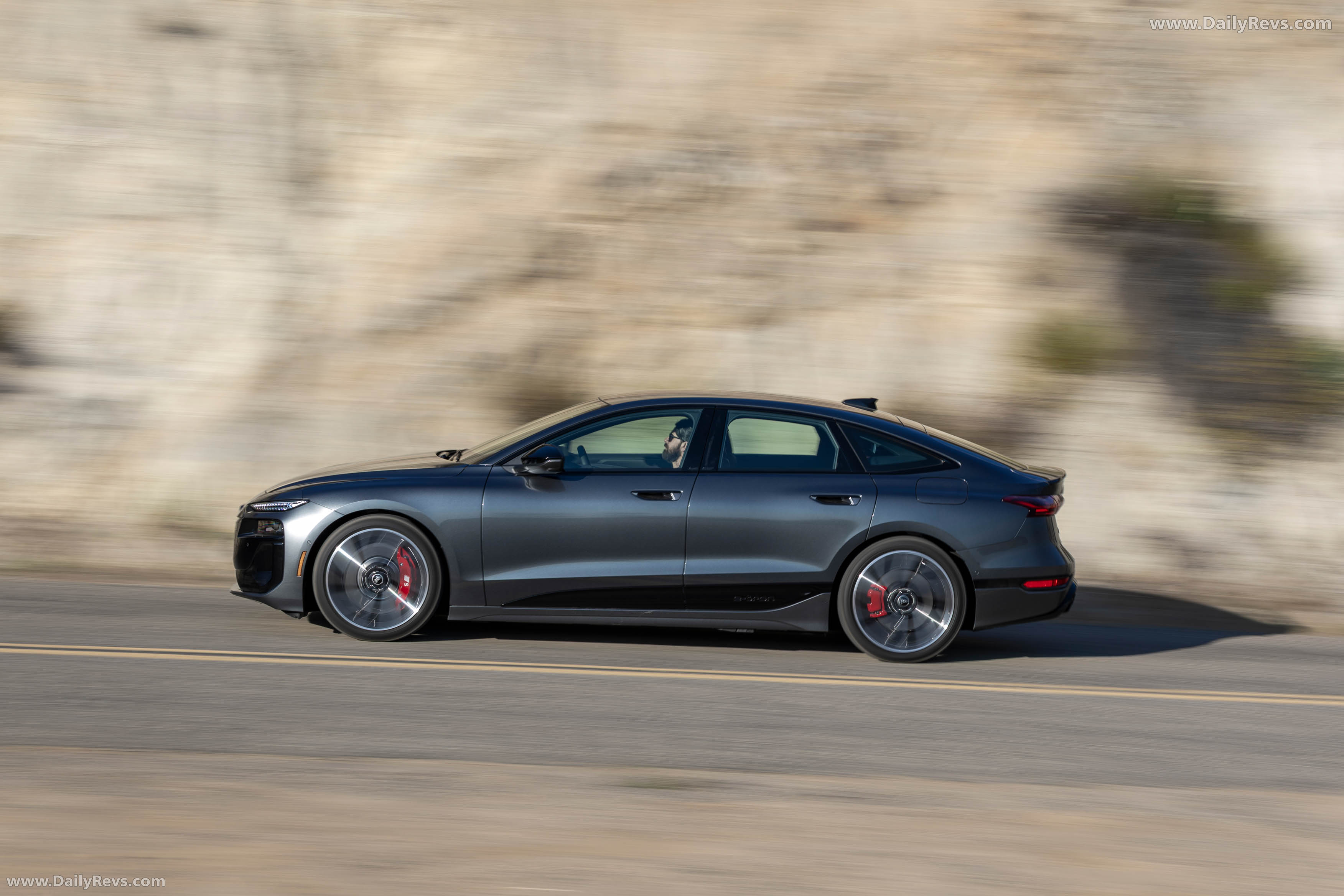 2025 Audi S6 Sportback e-tron C9 Daytona Gray Side View