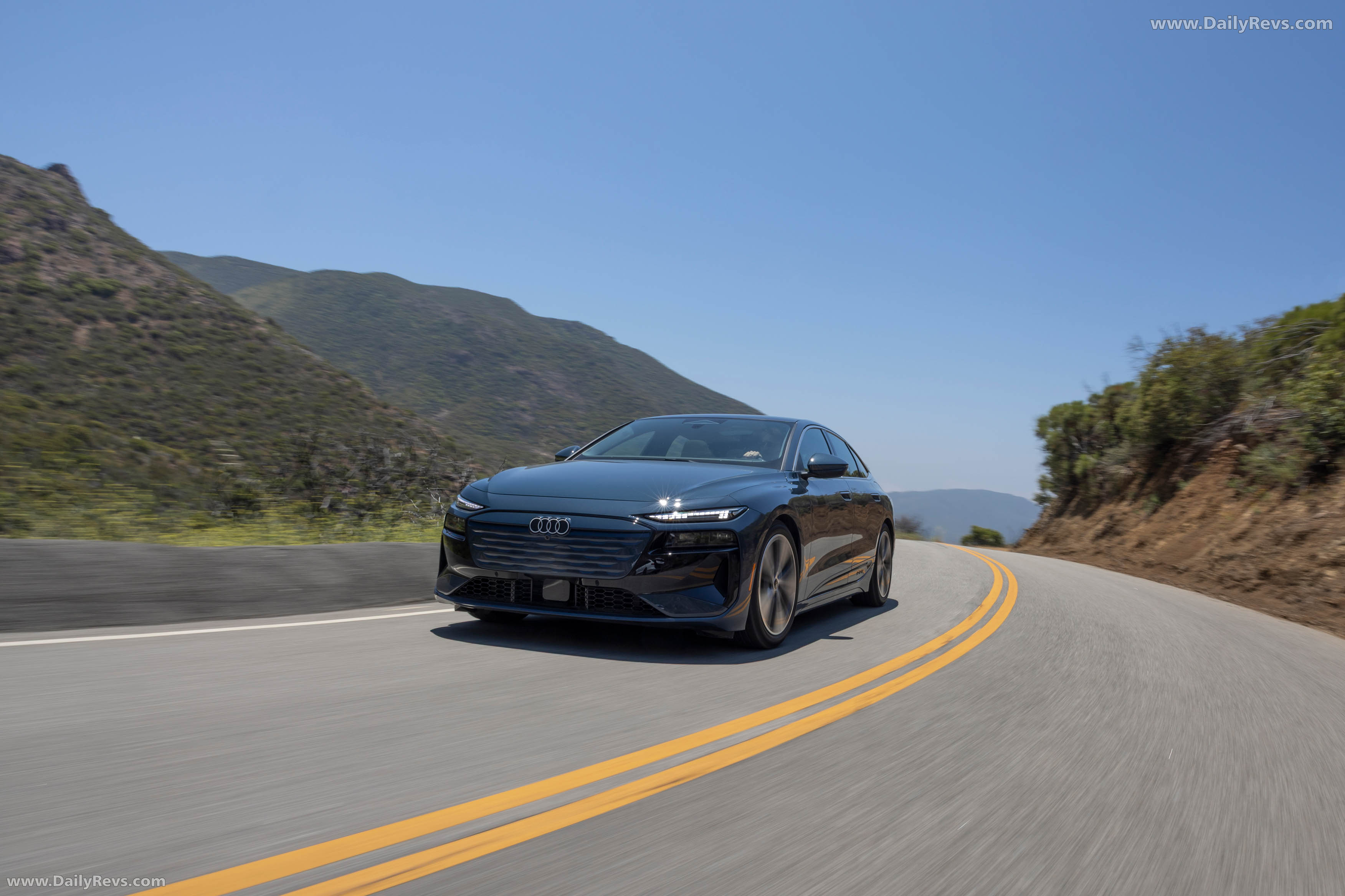 2025 Audi A6 Sportback e-tron quattro C9 Plasma Blue Front View