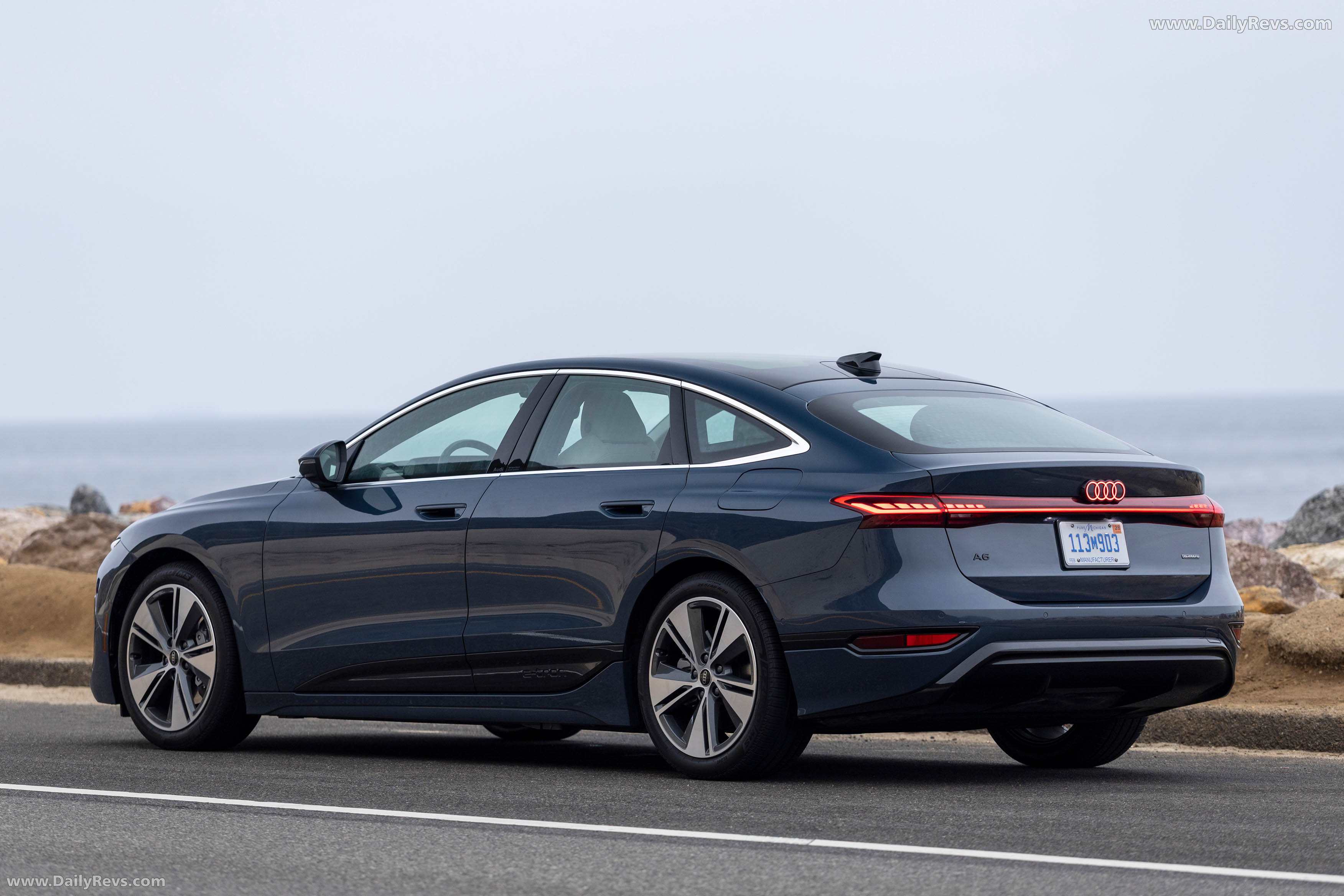 2025 Audi A6 Sportback e-tron quattro C9 Plasma Blue Rear View