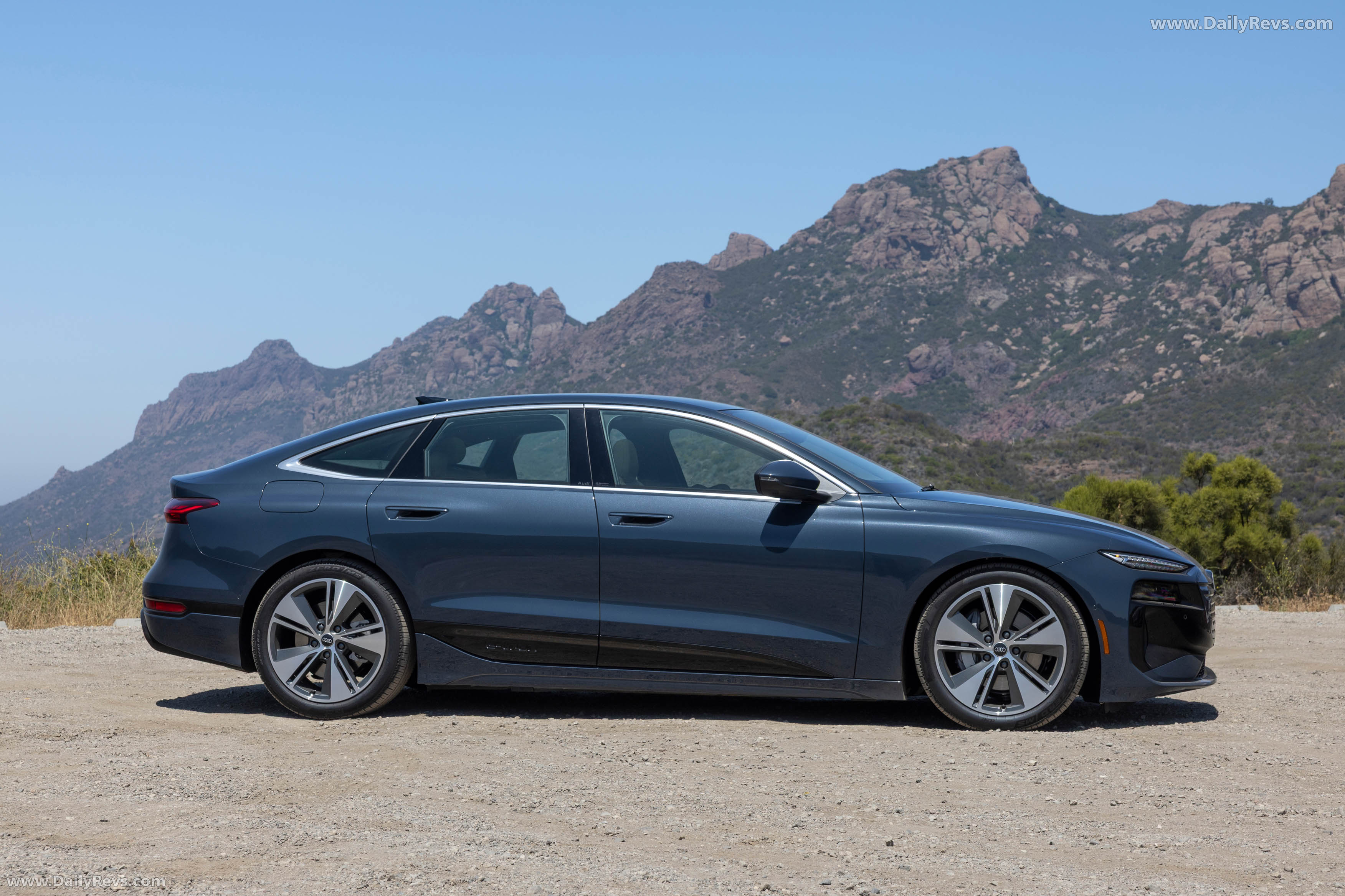 2025 Audi A6 Sportback e-tron quattro C9 Plasma Blue Side View