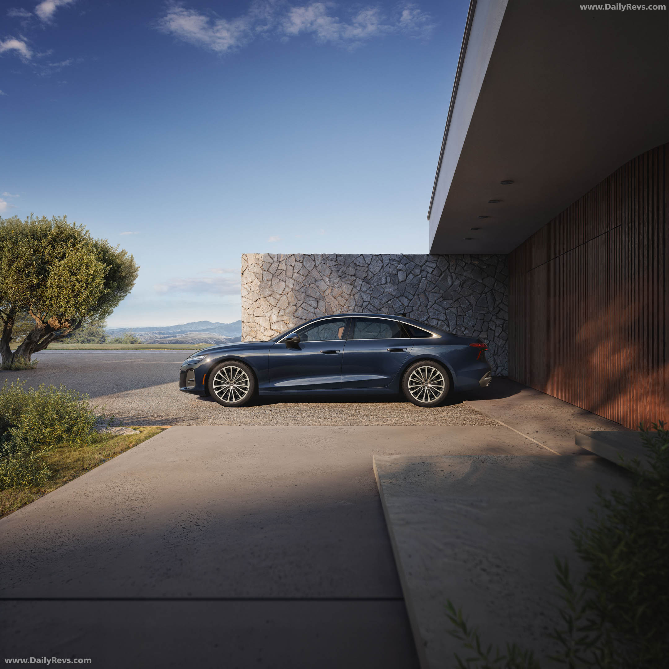 2026 Audi A6 TFSI Sedan C9 Firmament Blue Side View
