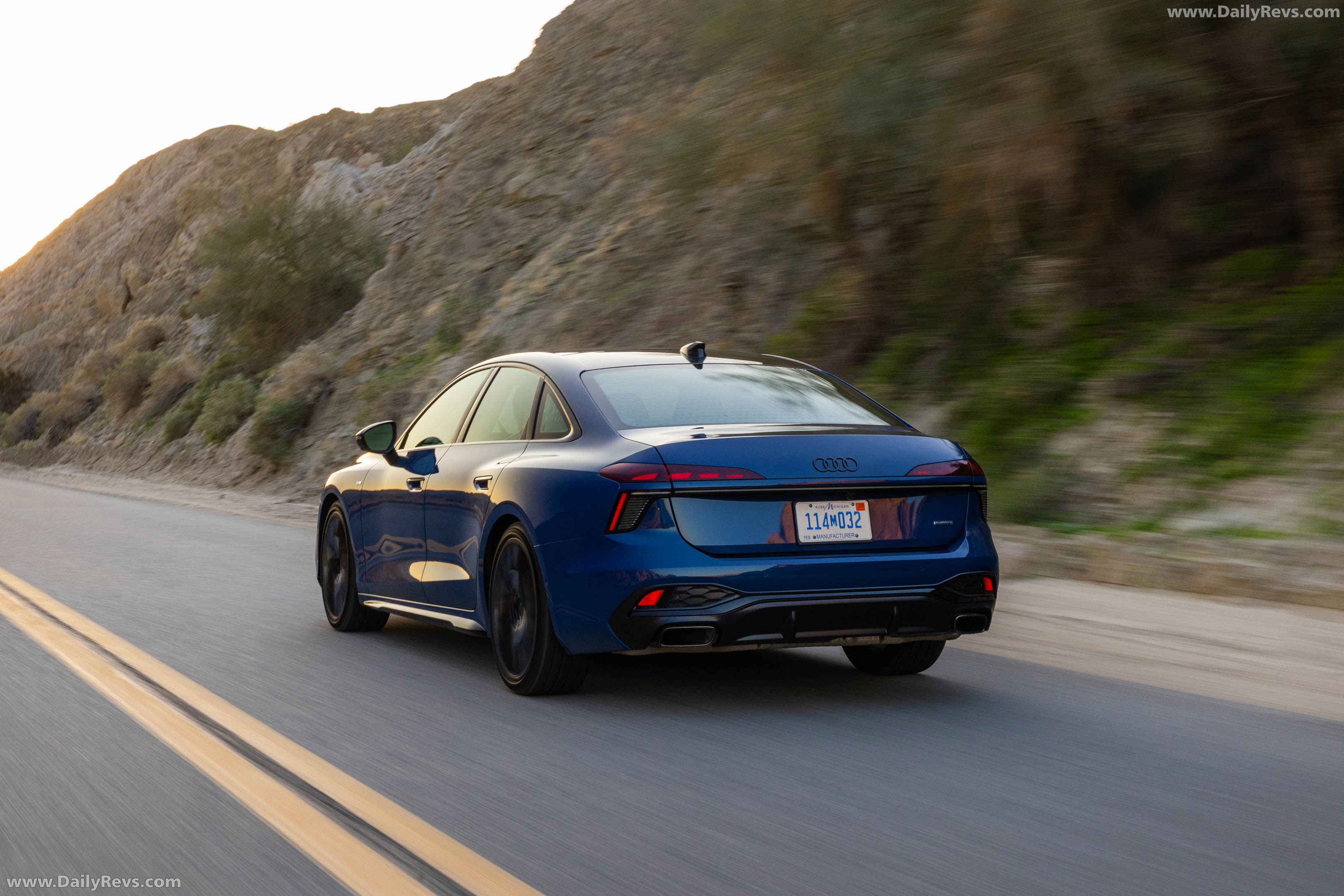 2026 Audi A6 TFSI Sedan C9 Ascari Blue Rear View