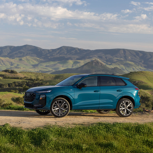 2026 Audi Q3 S-Line F3 Malpelo Blue Side View