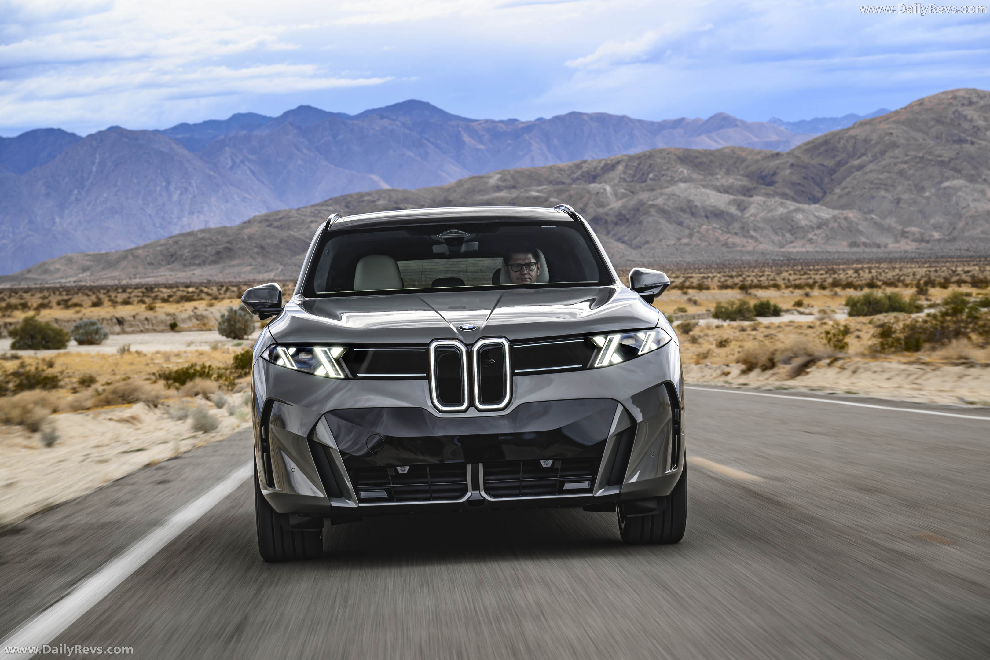 2027 BMW iX5 60 xDrive G65 Pine Grey Front View
