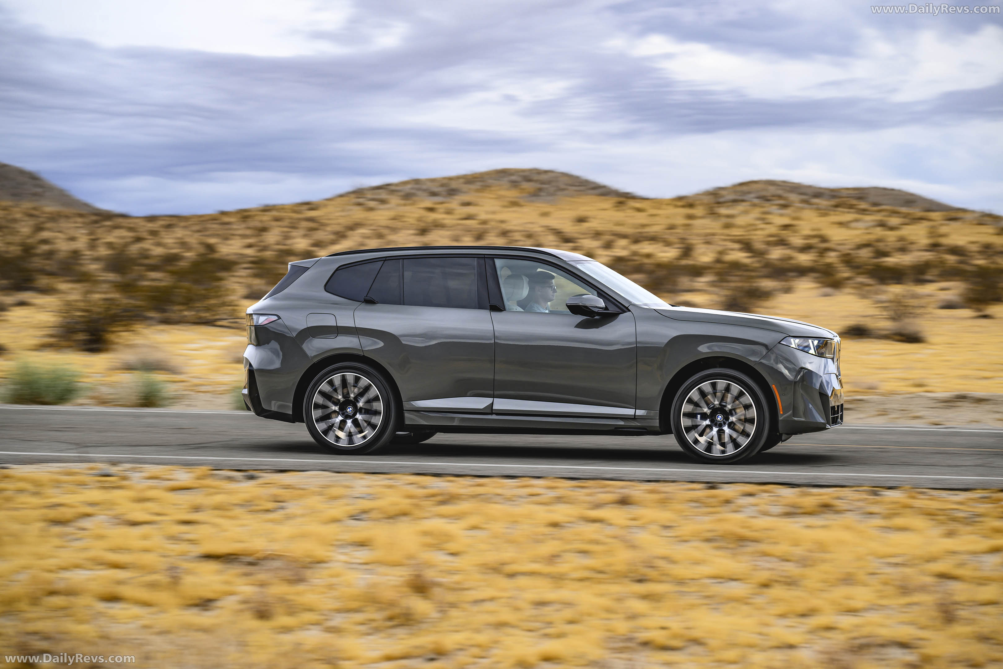2027 BMW iX5 60 xDrive G65 Pine Grey Side View