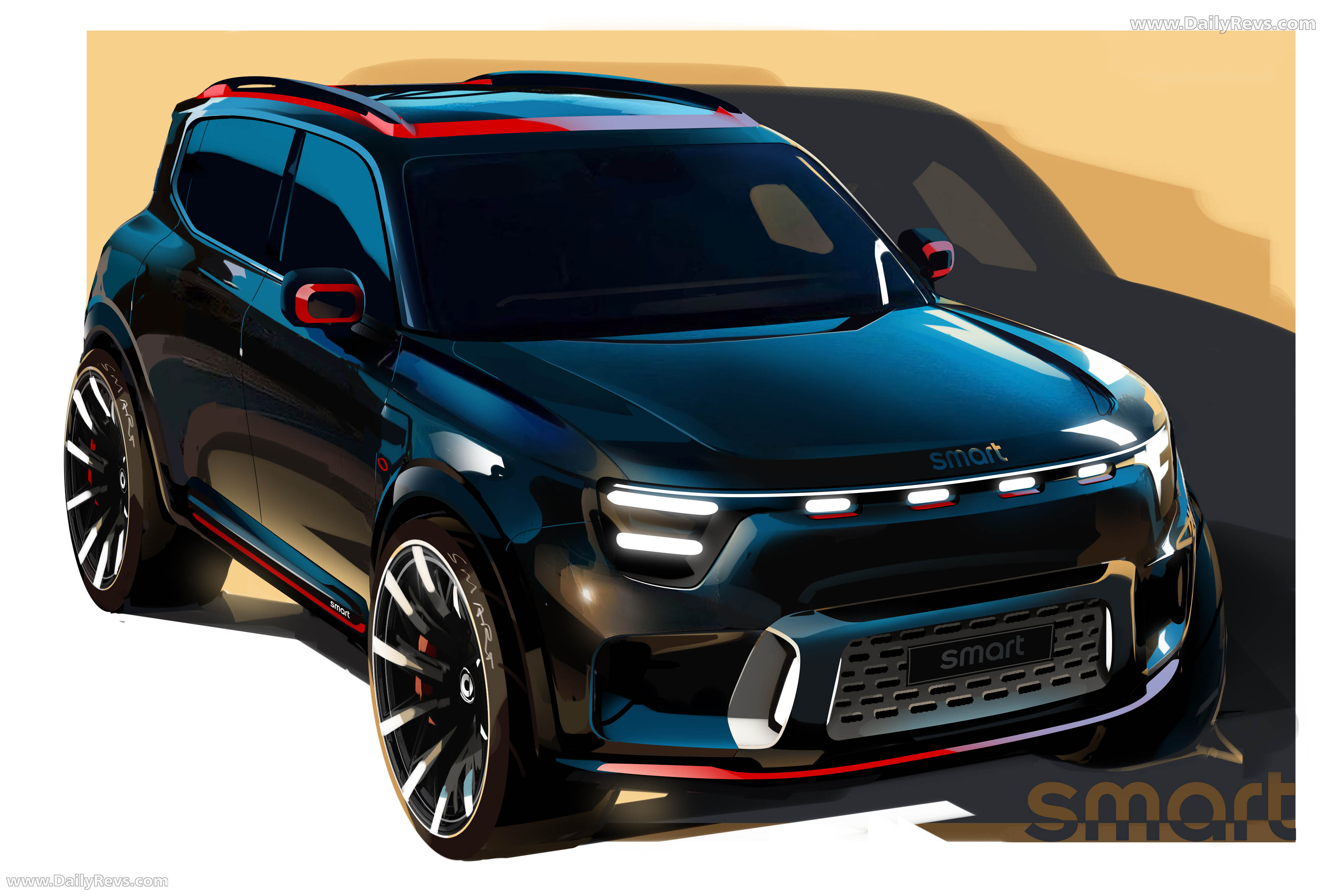 2025 Brabus Smart No.5 Europe Version Sketches