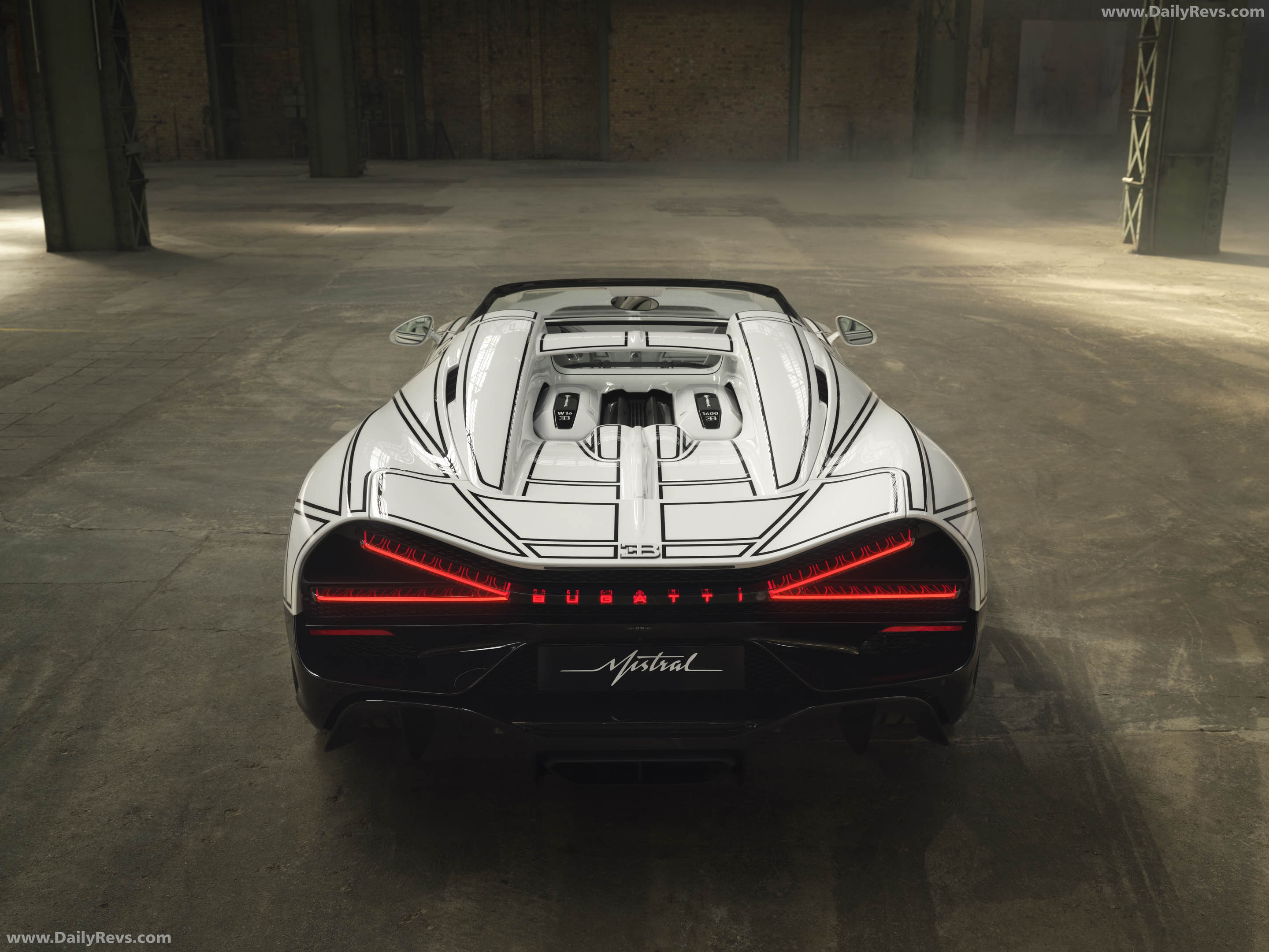 2026 Bugatti W16 Mistral Blanc Eternel Rear View