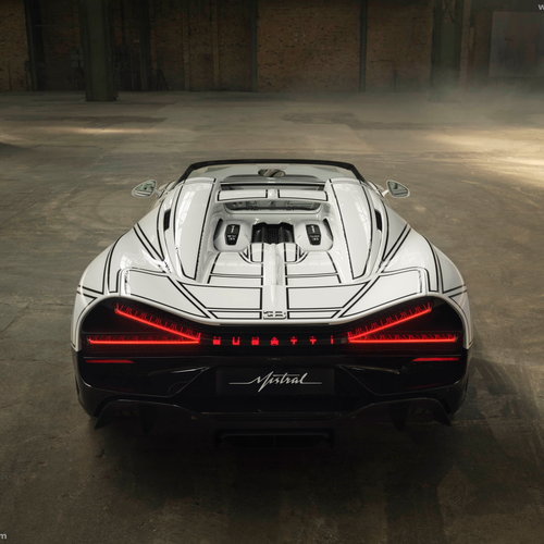 2026 Bugatti W16 Mistral Blanc Eternel Rear View
