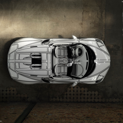 2026 Bugatti W16 Mistral Blanc Eternel Top View