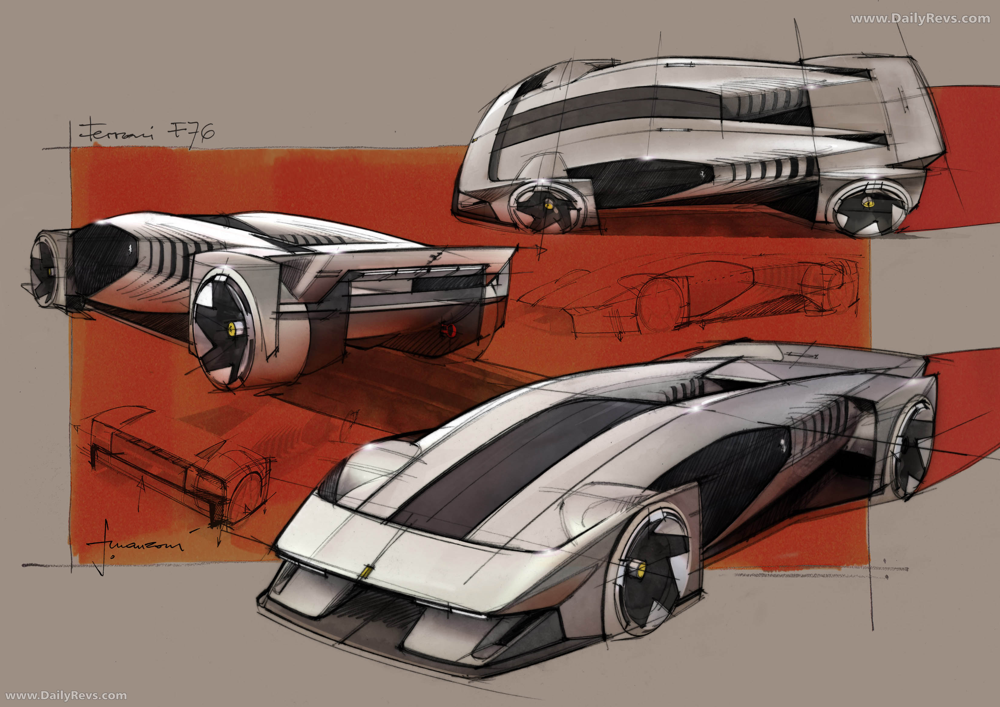 2025 Ferrari F76 Concept Sketches