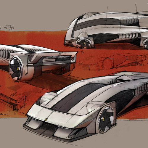 2025 Ferrari F76 Concept Sketches