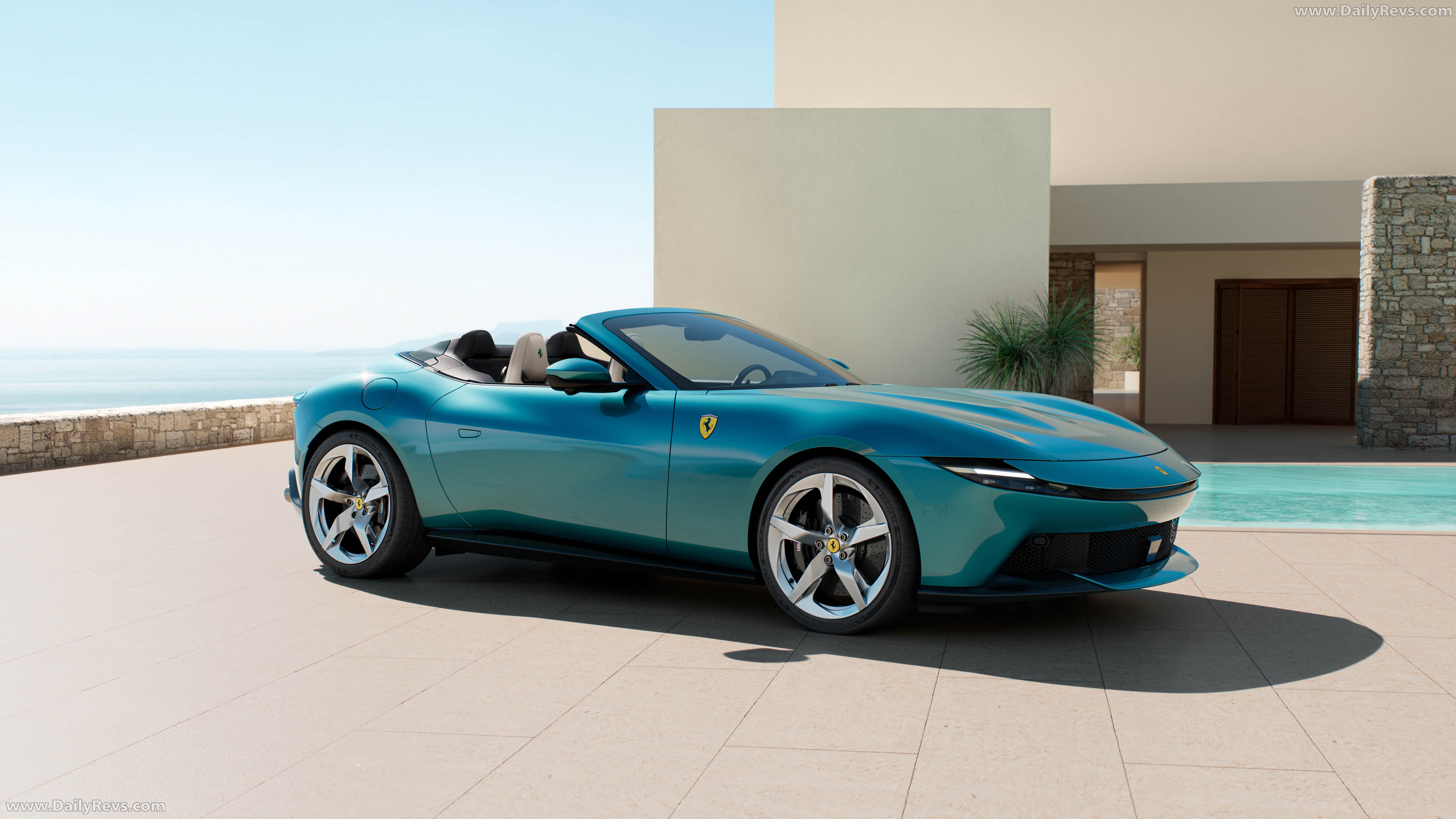 2027 Ferrari Amalfi Spider Verde Costiera Front View