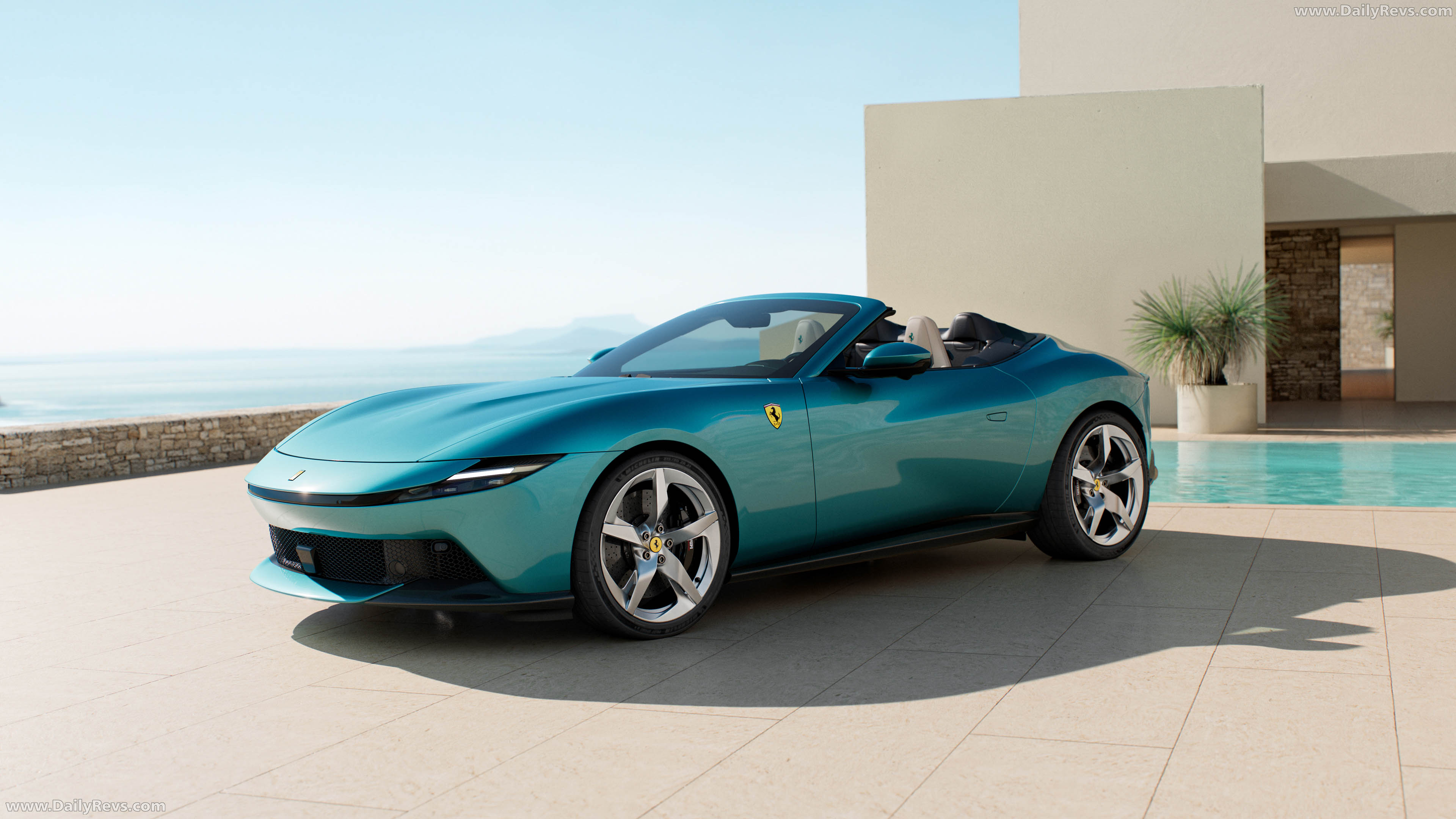 2027 Ferrari Amalfi Spider Verde Costiera Front View