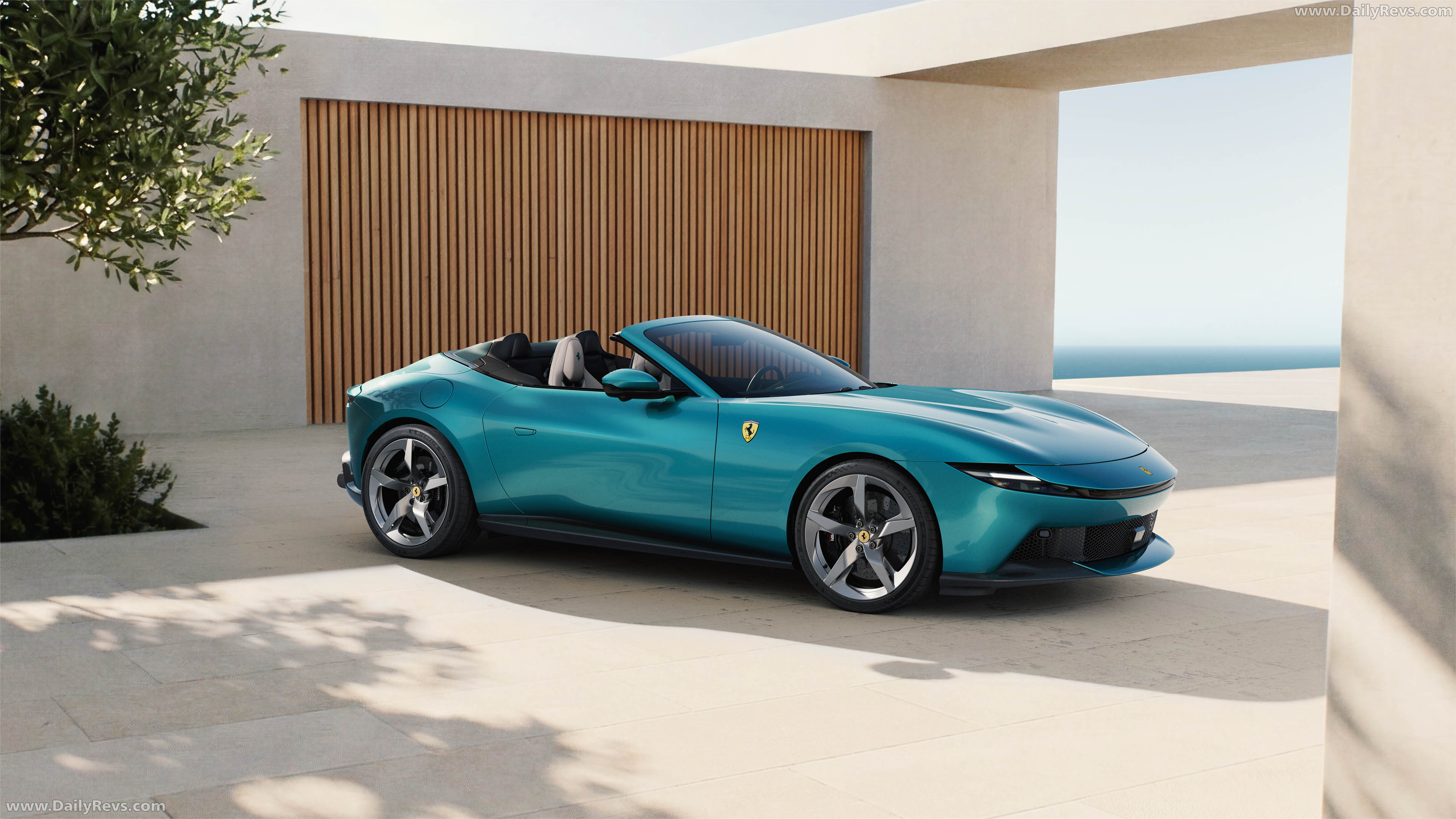 2027 Ferrari Amalfi Spider Verde Costiera Front View