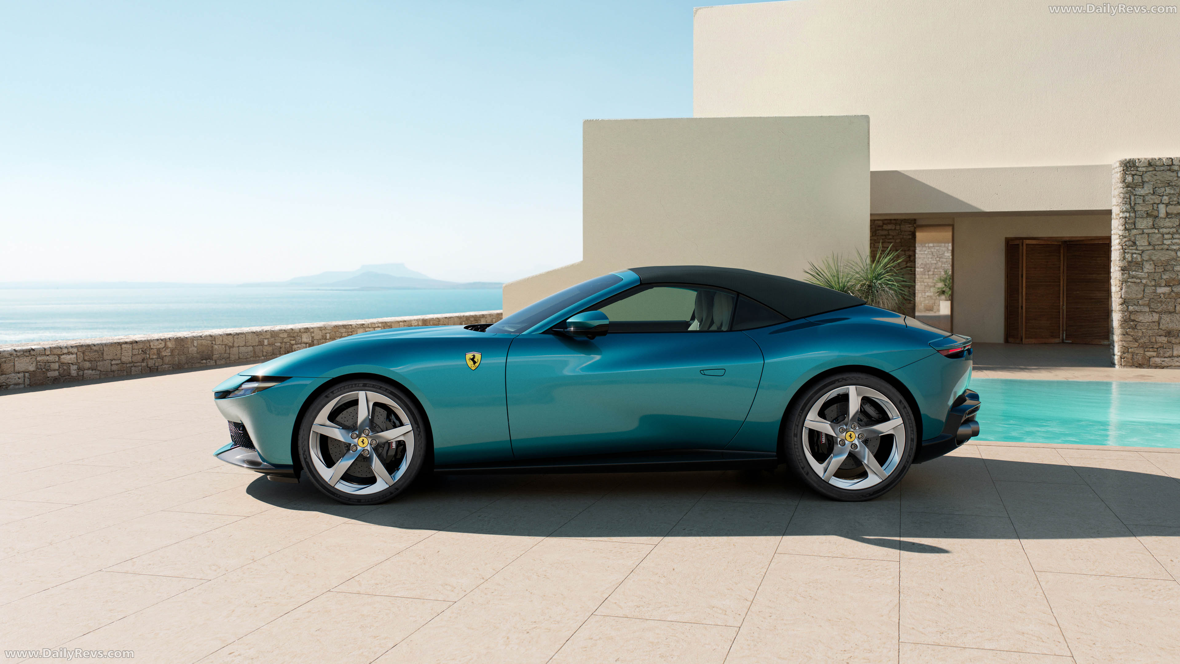 2027 Ferrari Amalfi Spider Verde Costiera Side View