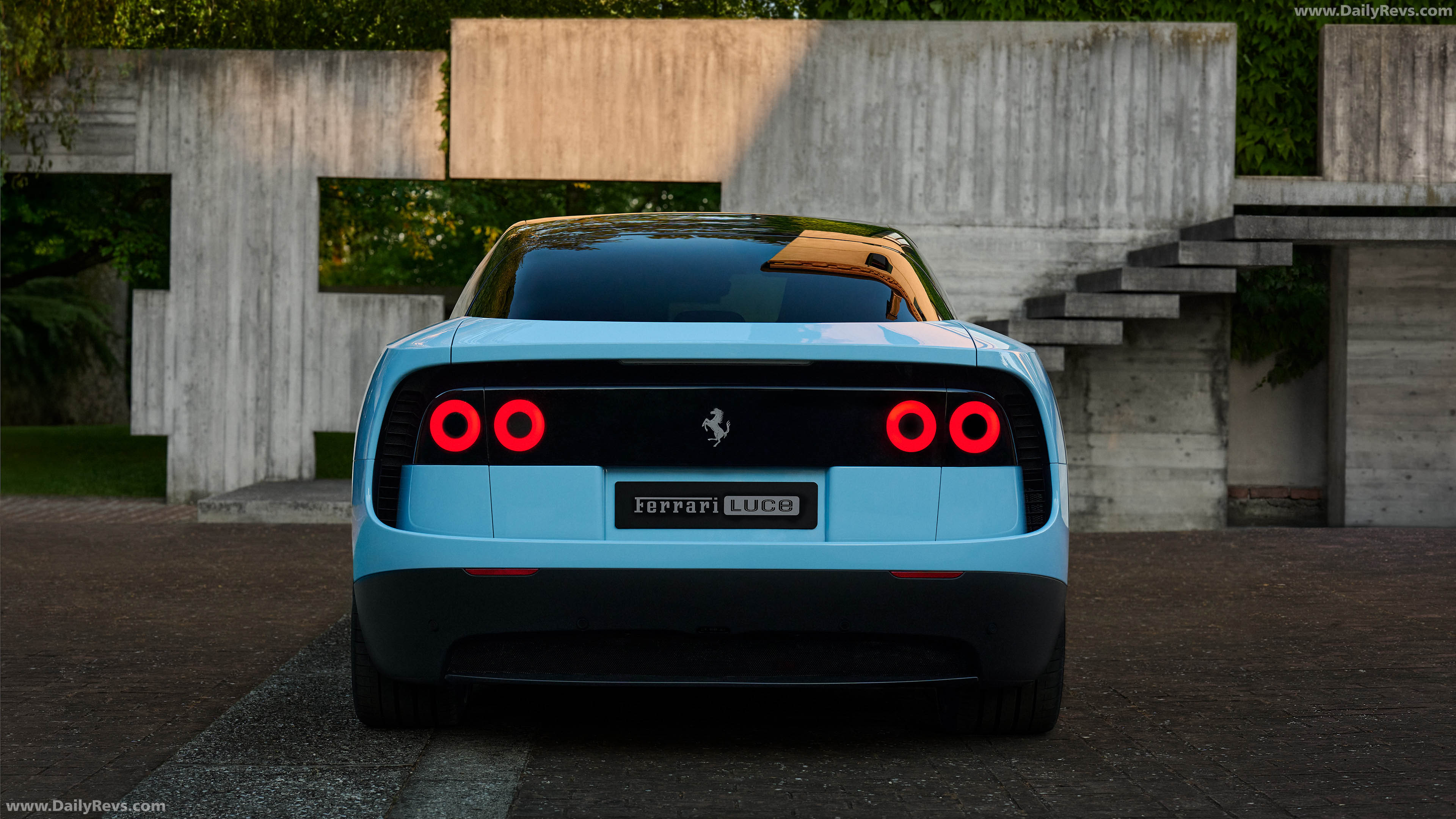 2027 Ferrari Luce Azzurro la Plata Rear View