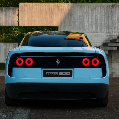 2027 Ferrari Luce Azzurro la Plata Rear View