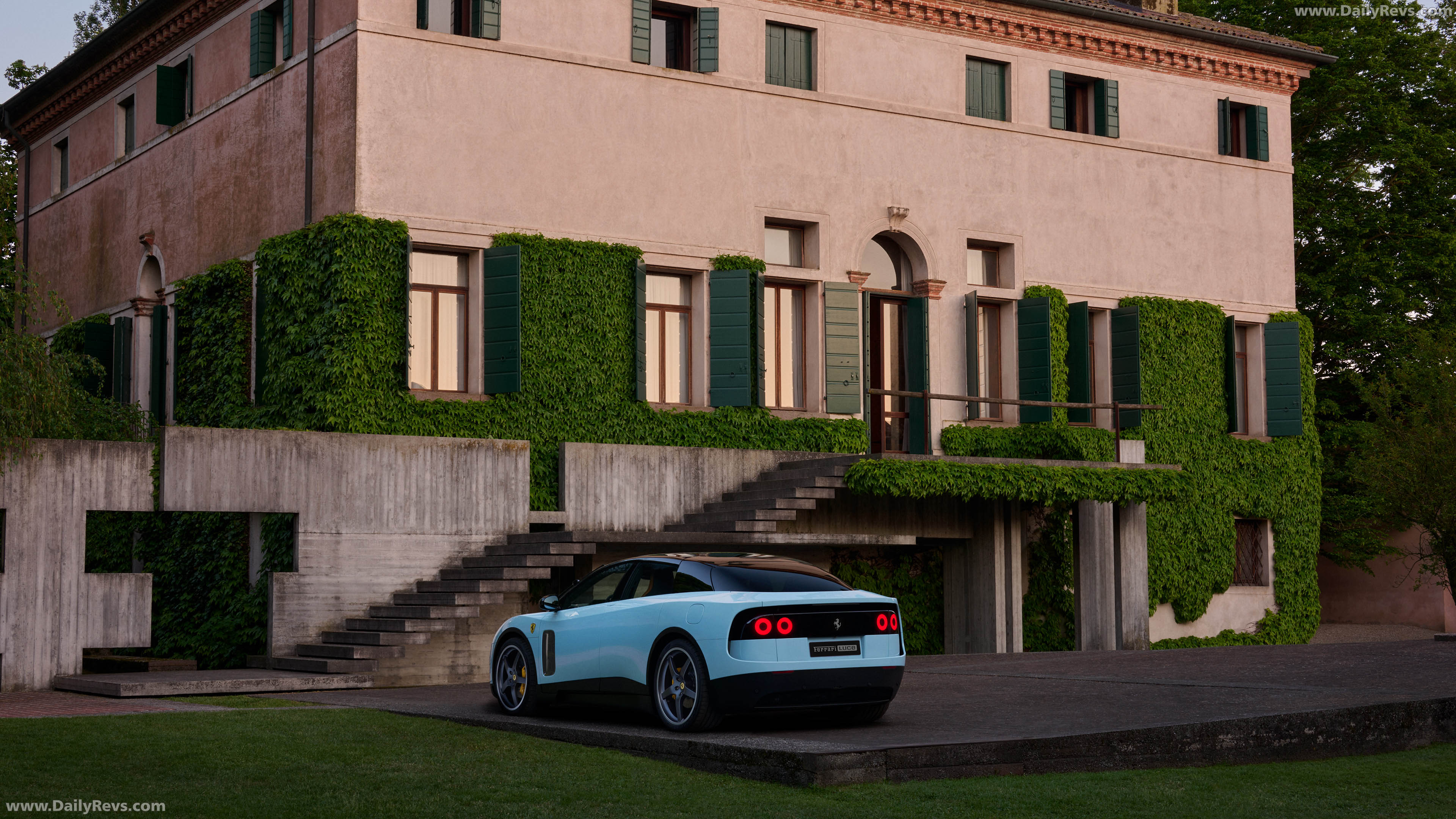 2027 Ferrari Luce Azzurro la Plata Rear View