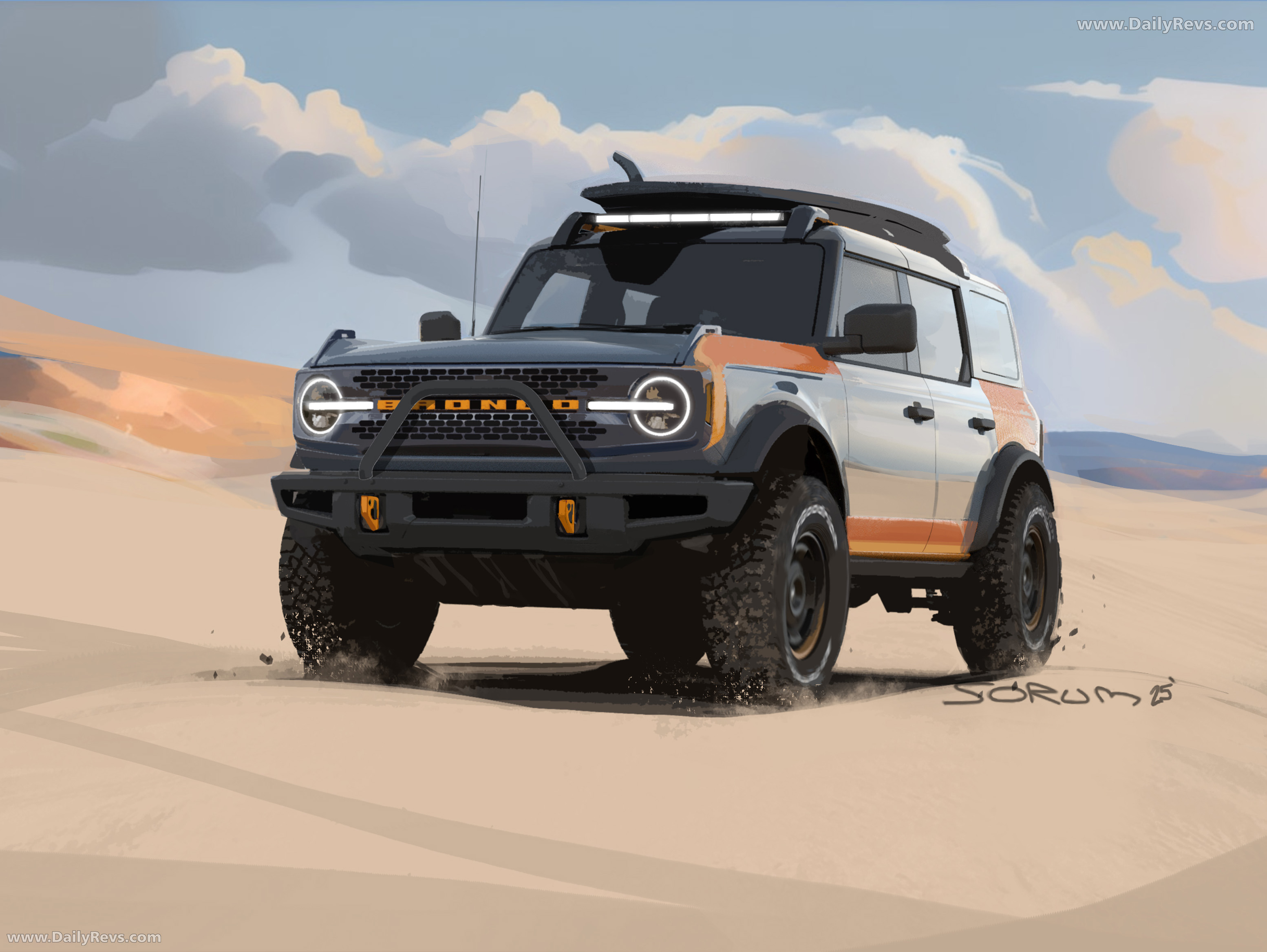 2025 Ford Bronco Silver Lake Dunes Project Sketches