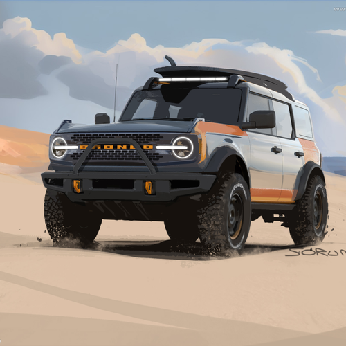 2025 Ford Bronco Silver Lake Dunes Project Sketches