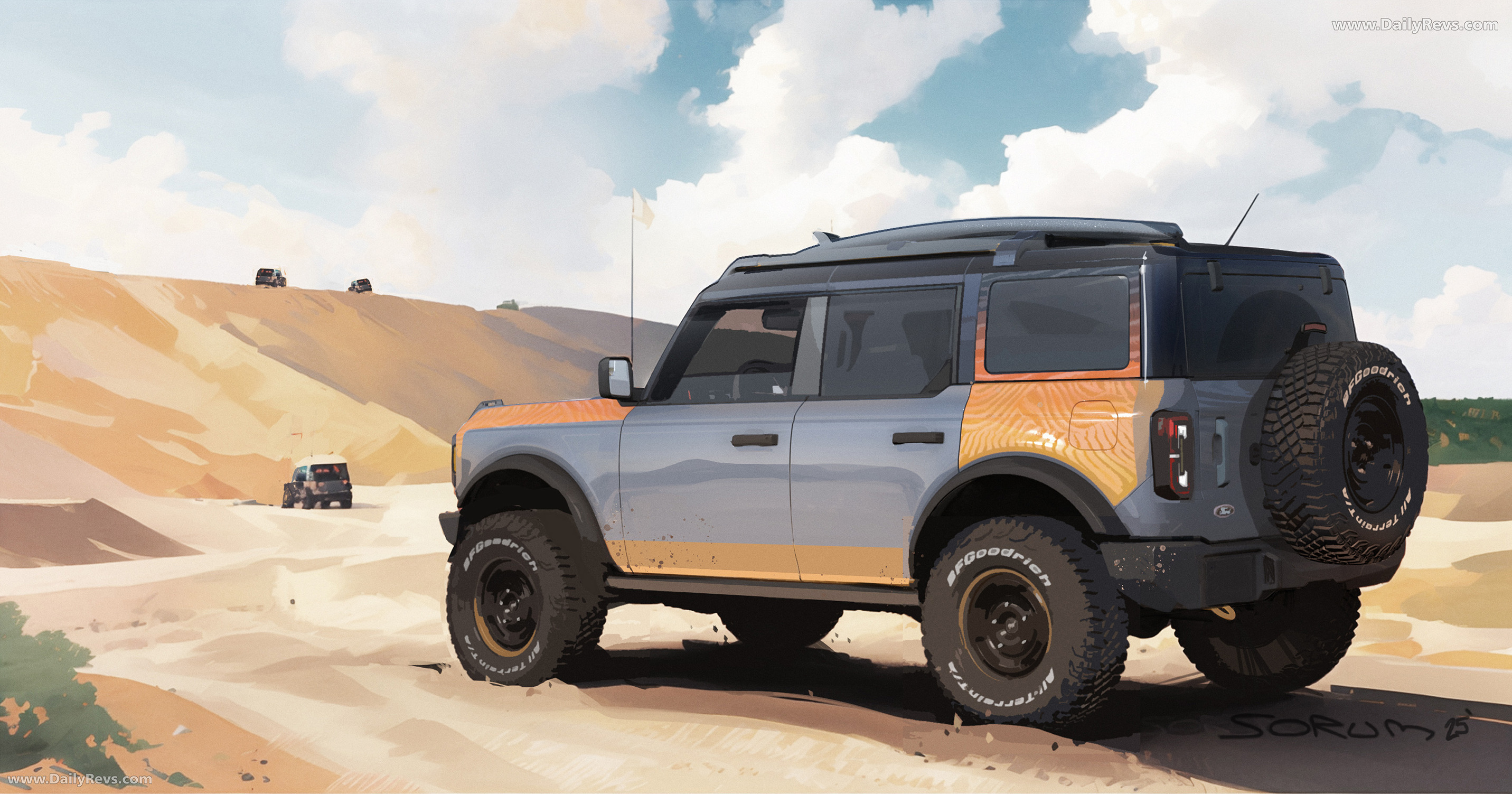 2025 Ford Bronco Silver Lake Dunes Project Sketches