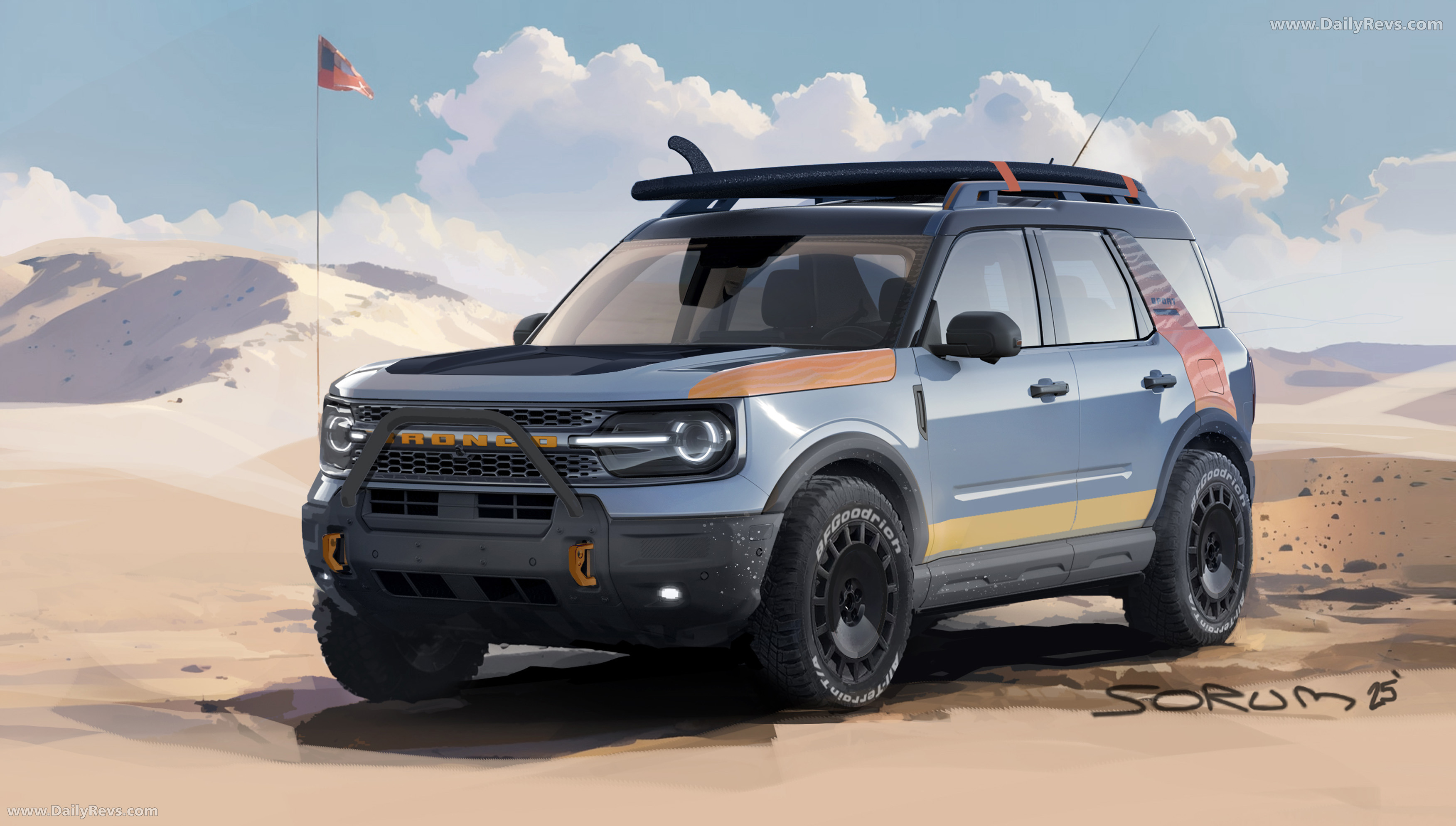 2025 Ford Bronco Sport Silver Lake Dunes Project Sketches