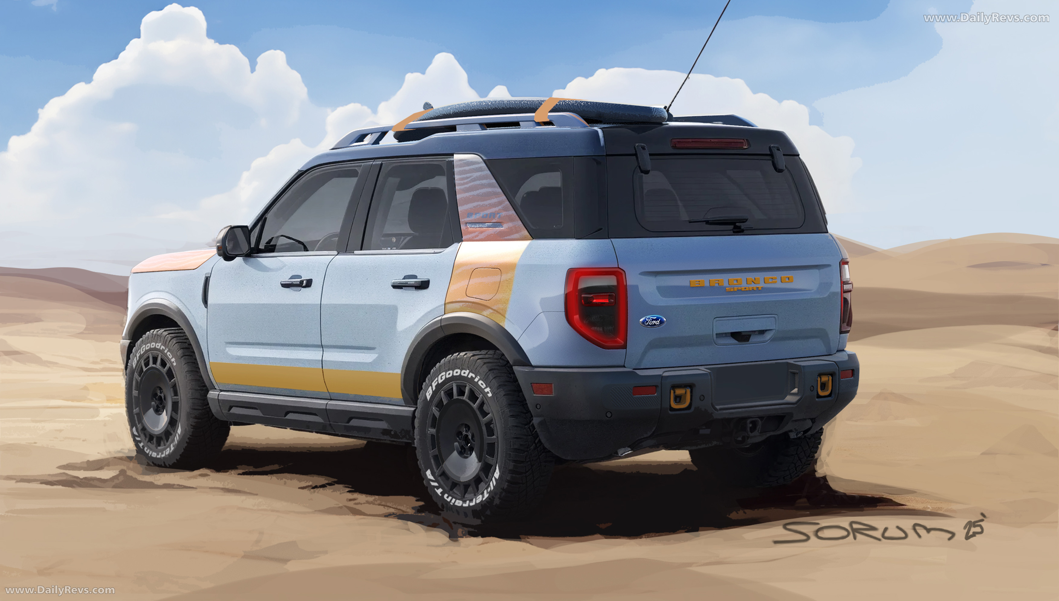 2025 Ford Bronco Sport Silver Lake Dunes Project Sketches