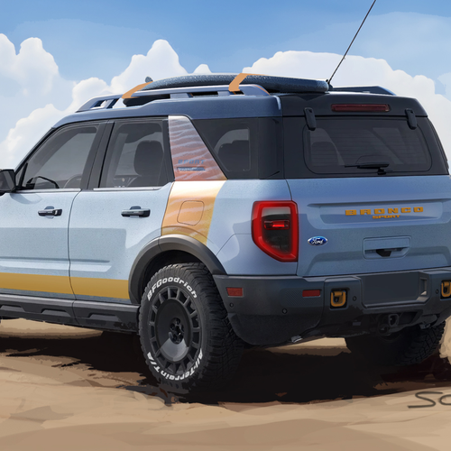 2025 Ford Bronco Sport Silver Lake Dunes Project Sketches