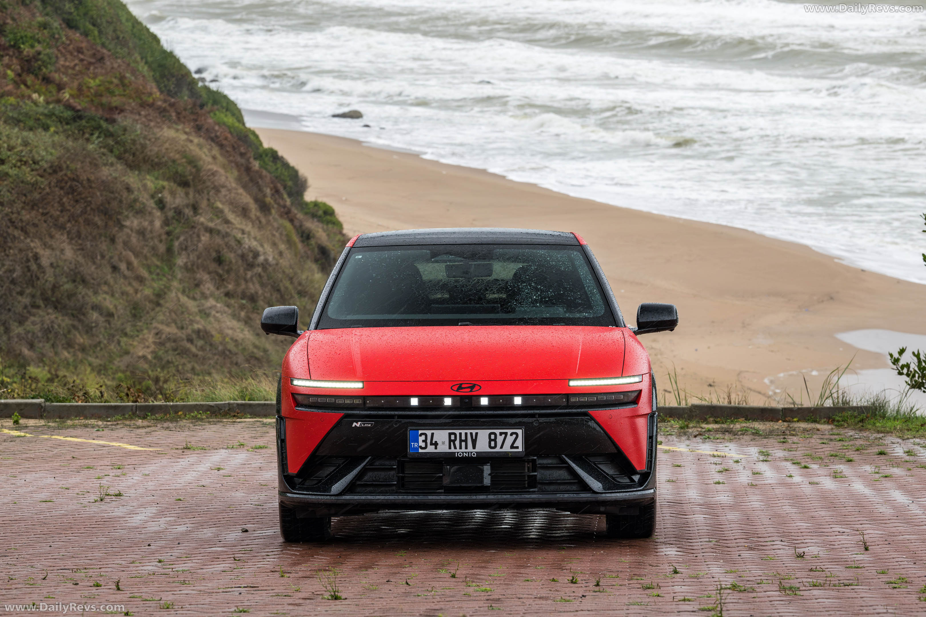 2027 Hyundai IONIQ 3 Fierce Red Matte Front View
