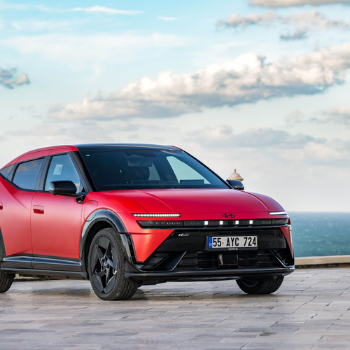 2027 Hyundai IONIQ 3 Fierce Red Matte Front View