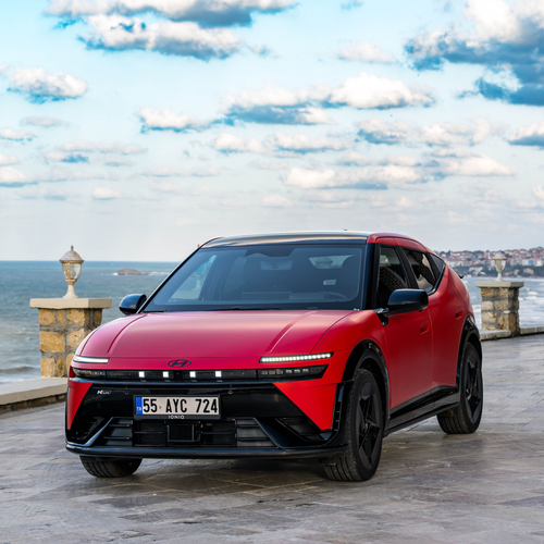 2027 Hyundai IONIQ 3 Fierce Red Matte Front View