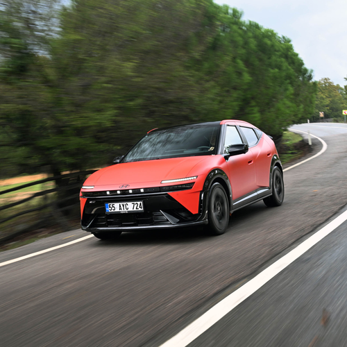 2027 Hyundai IONIQ 3 Fierce Red Matte Front View