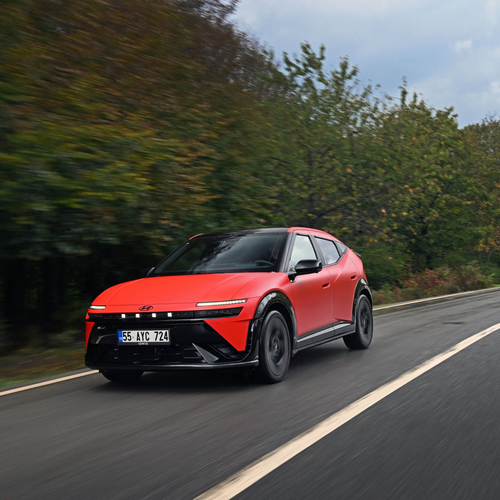 2027 Hyundai IONIQ 3 Fierce Red Matte Front View