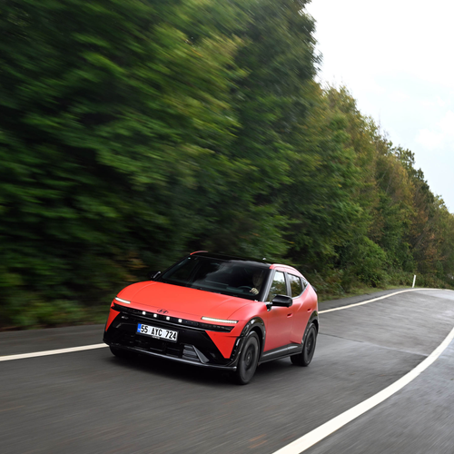2027 Hyundai IONIQ 3 Fierce Red Matte Front View