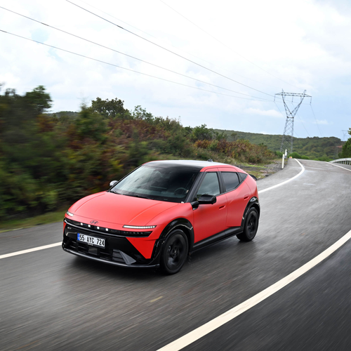2027 Hyundai IONIQ 3 Fierce Red Matte Front View