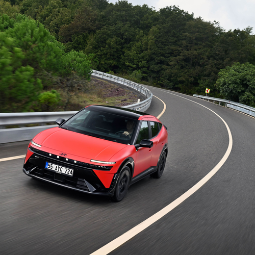 2027 Hyundai IONIQ 3 Fierce Red Matte Front View
