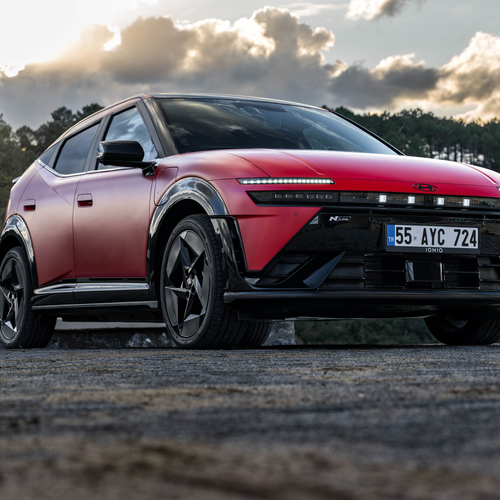 2027 Hyundai IONIQ 3 Fierce Red Matte Front View