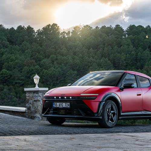 2027 Hyundai IONIQ 3 Fierce Red Matte Front View