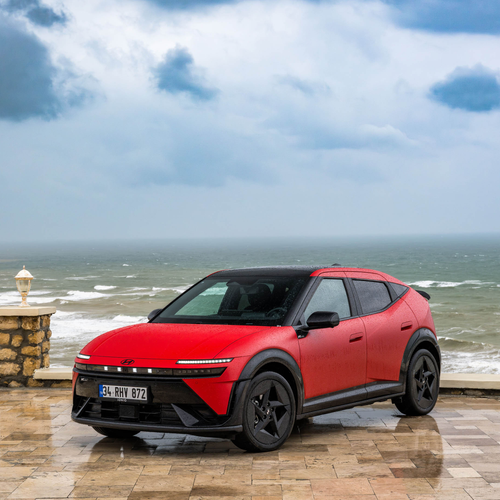 2027 Hyundai IONIQ 3 Fierce Red Matte Front View