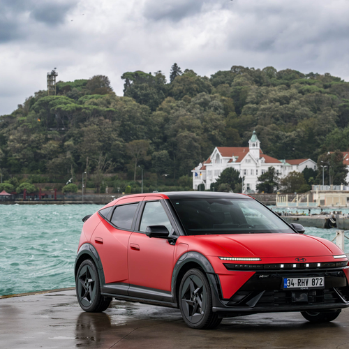 2027 Hyundai IONIQ 3 Fierce Red Matte Front View