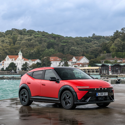 2027 Hyundai IONIQ 3 Fierce Red Matte Front View