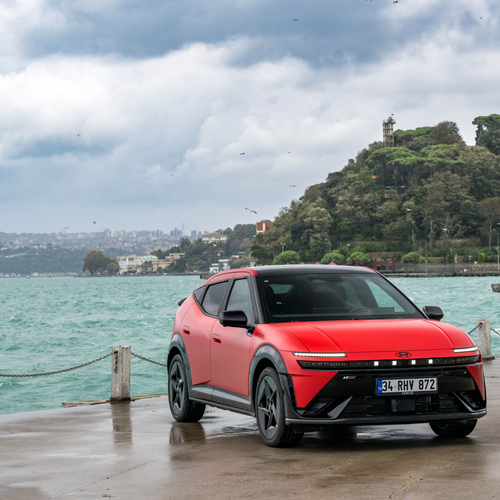 2027 Hyundai IONIQ 3 Fierce Red Matte Front View